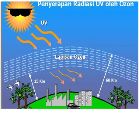 Gambar 2.9  Manfaat lapisan ozon (Bratasida ,  2003; KLH, 2003) 
