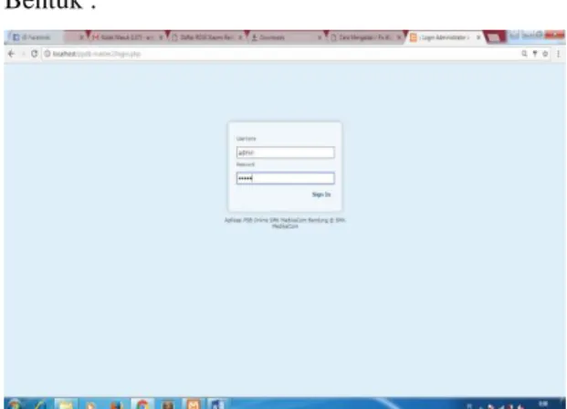 Gambar IV.3Dialog Screen Login Admin  Uraian : 