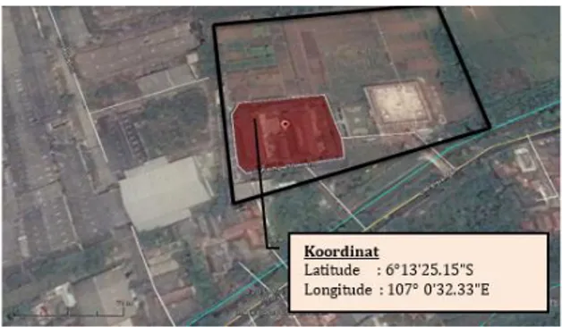 Gambar 1. Peta lokasi Kampus II UBJ – Bekasi   (Sumber: Google Earth, diambil 14 April 2015) 