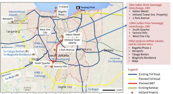 Figure 5: Lokasi proyek dan pengembangan infrastruktur di Jakarta 