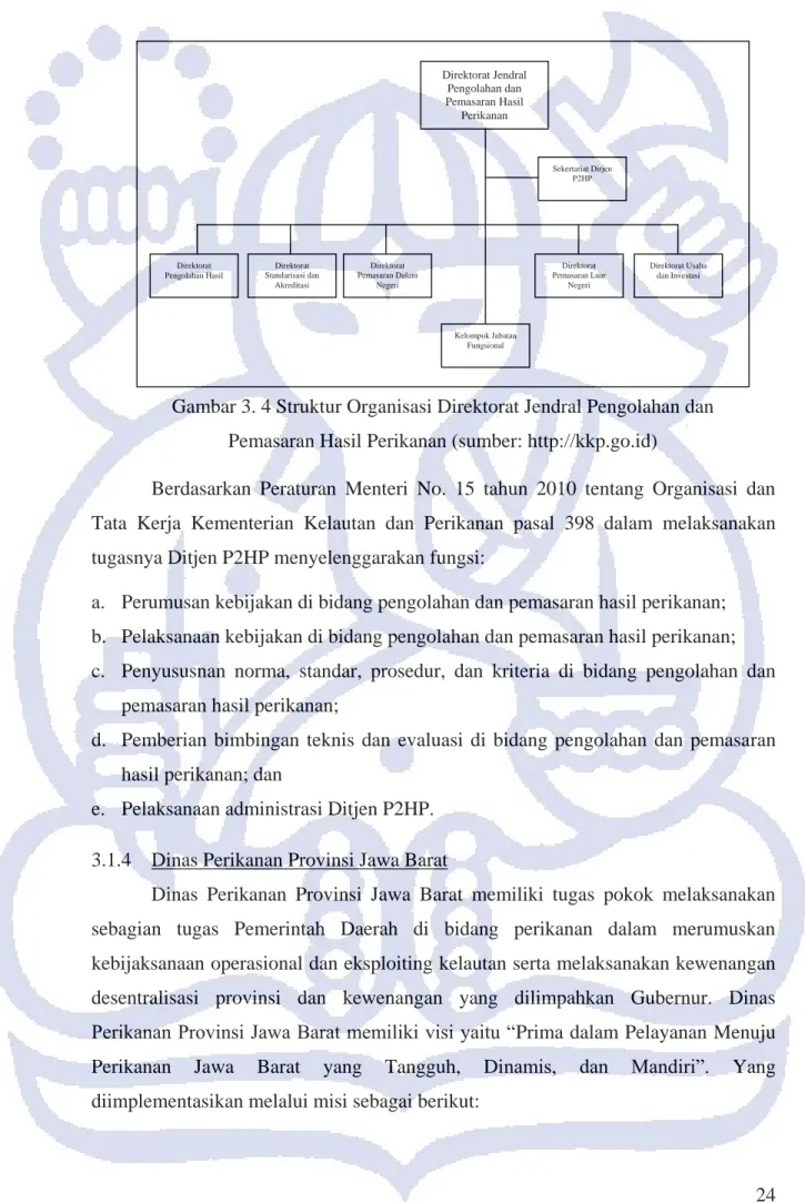 Gambar 3. 4 Struktur Organisasi Direktorat Jendral Pengolahan dan  Pemasaran Hasil Perikanan (sumber: http://kkp.go.id) 