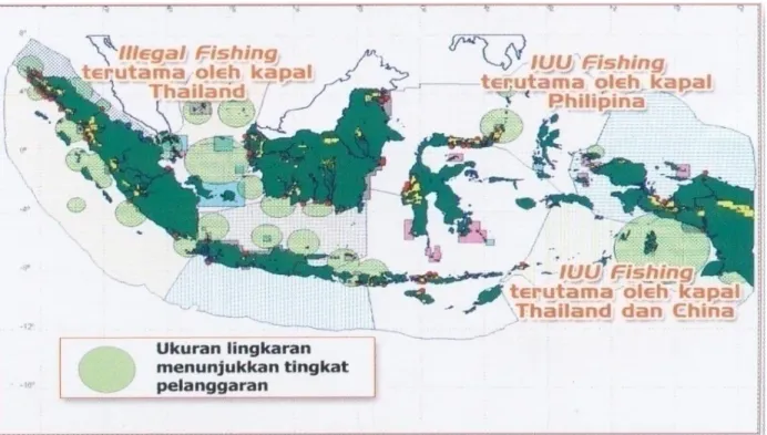 Gambar 1. 3.  Peta  Zona  Kerawanan  Pelanggaran  Sumber  Daya  Kelautan  dan  Perikanan   (Sumber: P2SDKP, 2008) 