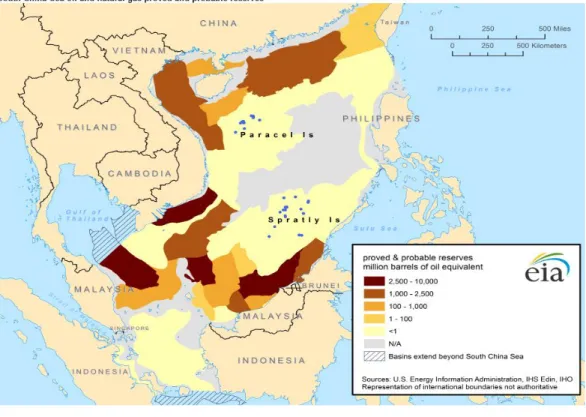 Gambar 3.1 Cadangan Minyak dan Gas Alam di Laut China Selatan 8