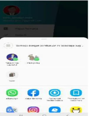 Gambar 15. Tampilan Halaman Bagikan Aplikasi  14. Tampilan Halaman Tentang Kami 