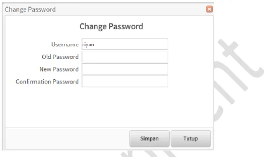 Gambar 17. Dialog Untuk mengubah password 
