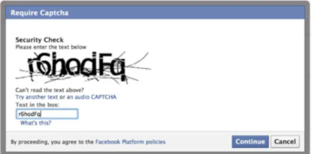Gambar 1. CAPTCHA pada Facebook 