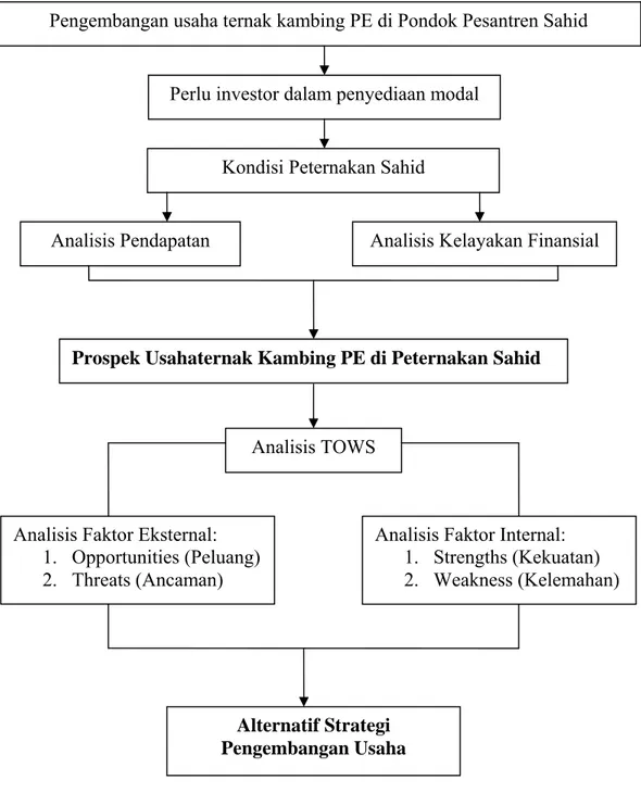 Gambar 1. Kerangka Pemikiran Konseptual Analisis Prospek dan Strategi              Pengembangan Usahaternak Kambing PE 
