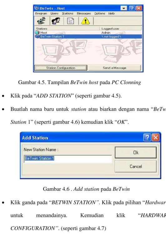 Gambar 4.6 . Add station pada BeTwin 