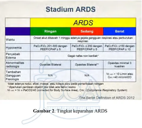Gambar 2. Tingkat keparahan ARDS
