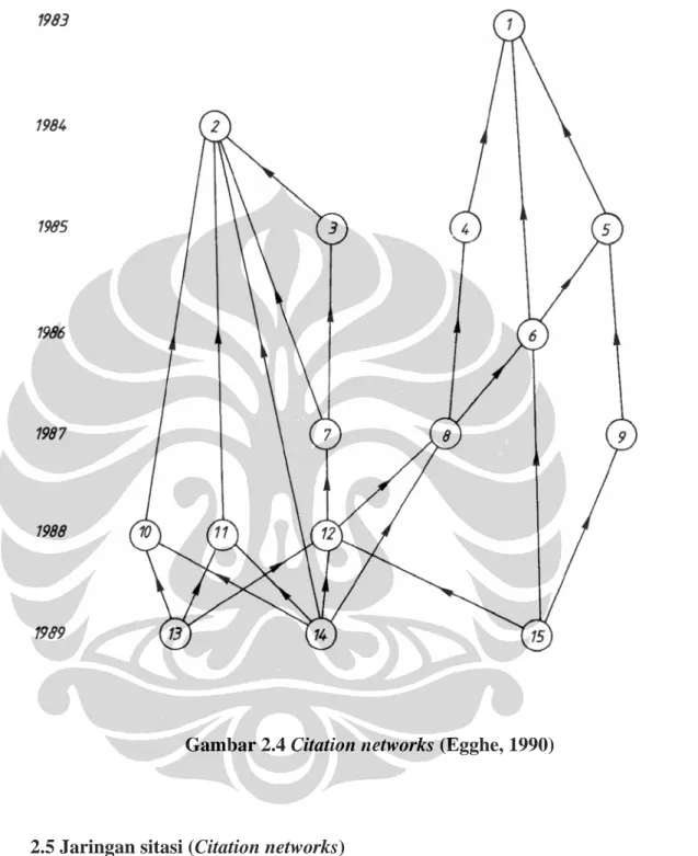 Gambar 2.4 Citation networks (Egghe, 1990) 