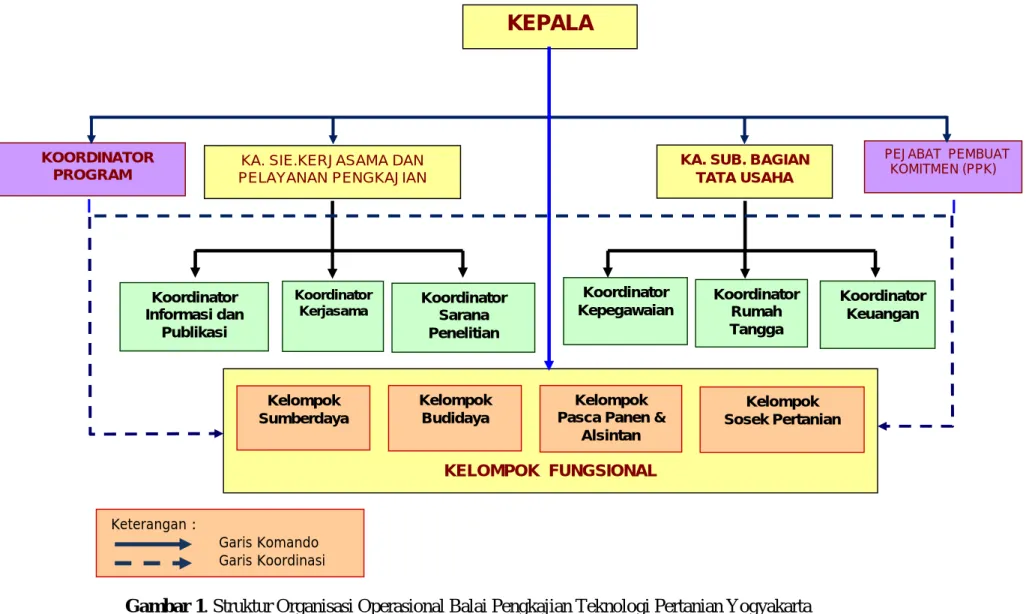 Gambar 1. Struktur Organisasi Operasional Balai Pengkajian Teknologi Pertanian Yogyakarta
