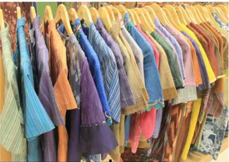 Gambar 2.4. Bermacam pakaian berbahan tenun  (Foto sumber, Arista 2015) 