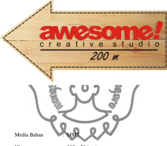 Ilustrasi Desain  :  Logo Awesome Creative studio dan kayu  Tipografi  :  Arial, Bradley Hand 