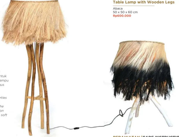 Table Lamp with Wooden Legs