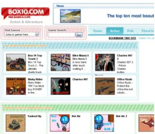 Gambar 1. Box10.com salah satu  portal game flash  