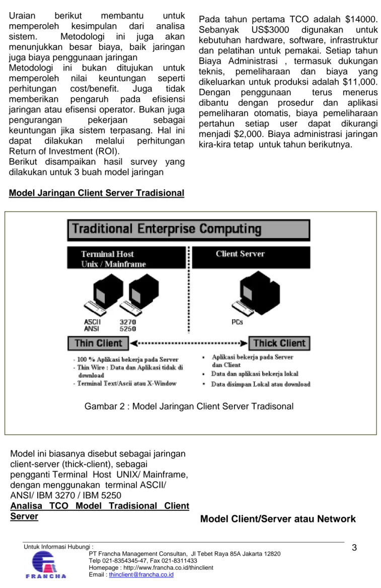 Gambar 2 : Model Jaringan Client Server Tradisonal 