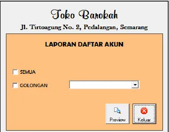 Gambar 2 Tampilan Laporan Daftar Akun  Sumber: Data primer  