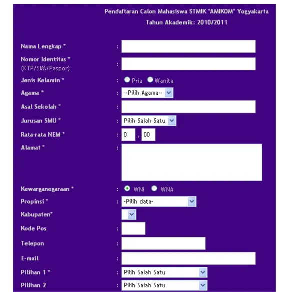 Gambar 4.4. Halaman Pendaftaran Berbasis Web 