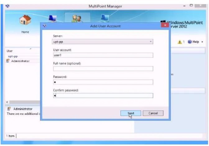 Gambar 3.32. User Account Pada Menu Multipoint Manager. 