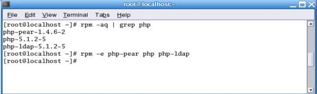 Gambar 1. Cara Menemukan Menu Menghilangkan Aplikasi PHP  