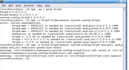 Gambar 3. Menghapus Apache Web Server 