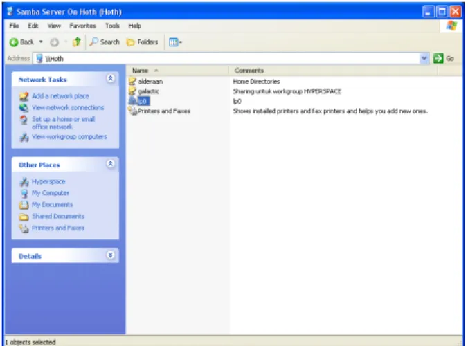 Gambar 4.8 Item sharing server Samba 