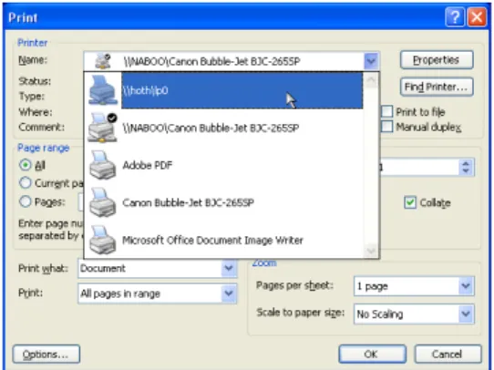 Gambar 4.15 Kotak dialog printer 