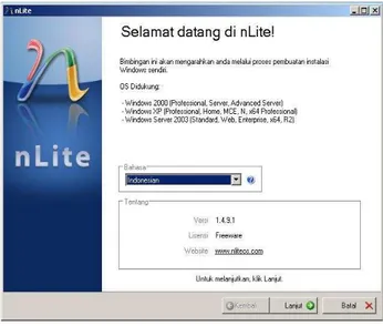 Gambar 2.2 N-lite Software Slipstream Windows XP/2K3