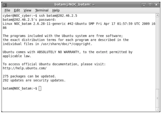 Gambar 4.7  Remote backup server Batam menggunakan ssh dari  backup server Cyber 