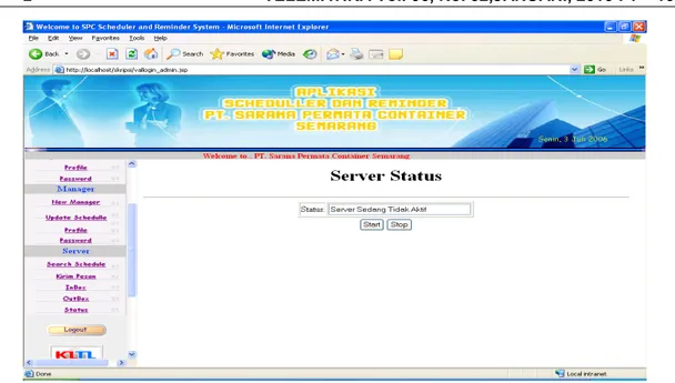 Gambar 5.20. Antarmuka Status Server 5. Kesimpulan