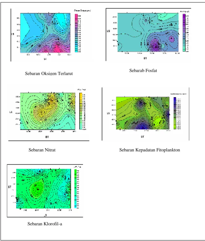 Gambar 1 (Lanjutan).   Sebaran Spatial Parameter Fisika, Kimia dan Biologi di  Perairan Zona Pemanfaatan Umum Teluk Kupang 