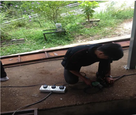 Gambar 3.9 : Proses Mencanai 