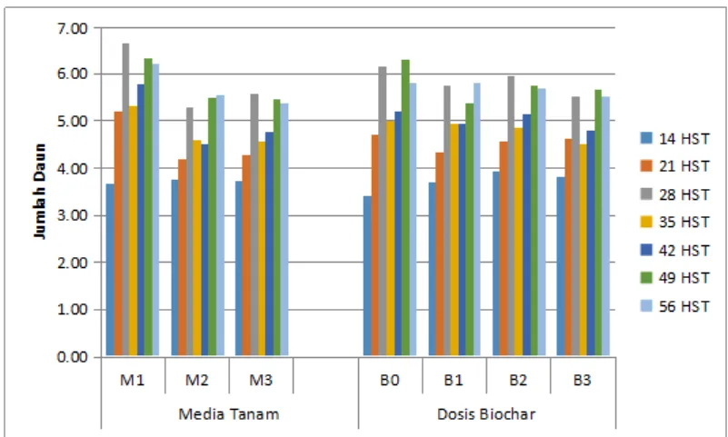 Tabel  1.  Respon  Kombinasi  Macam0Media0Tanam  dan Dosis Biochar terhadap Tinggi Tanaman  (cm) Okra0iBerbagai0Umur0Pengamatan 