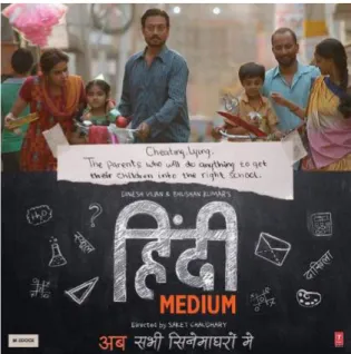 Gambar 4.1 Poster Film Hindi Medium Sumber: Instagram @hindimediumfilm