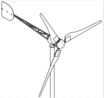 Gambar 3.6 Turbin angin sumbu horizontal 3 sudu berdiameter 3,5 meter 