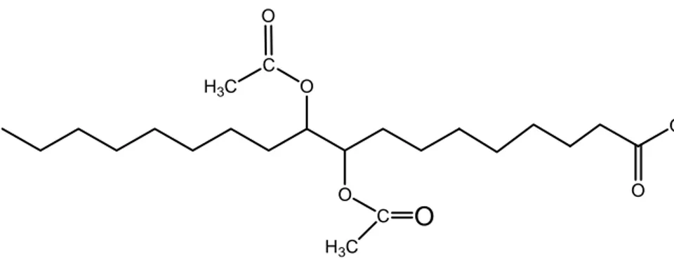 Gambar 2-7 Struktur molekul 9, 10-diasetil metil stearat. 