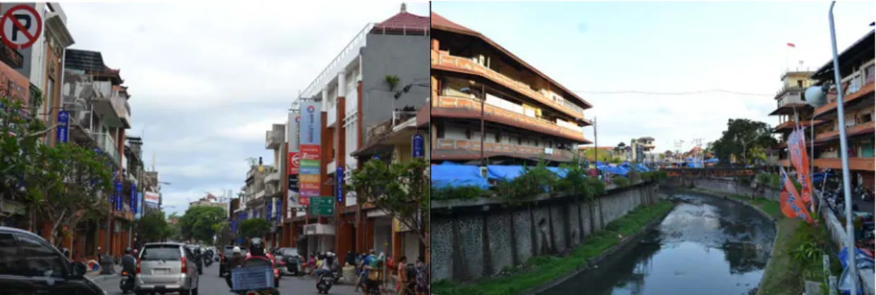 Gambar 5. Lanskap  jalan raya yang ada di Kota Denpasar dan daerah utara Pulau Bali sebagai  identitas lingkungan setempat dan memberikan arahan visual pergerakan lalu lintas dengan memberi 