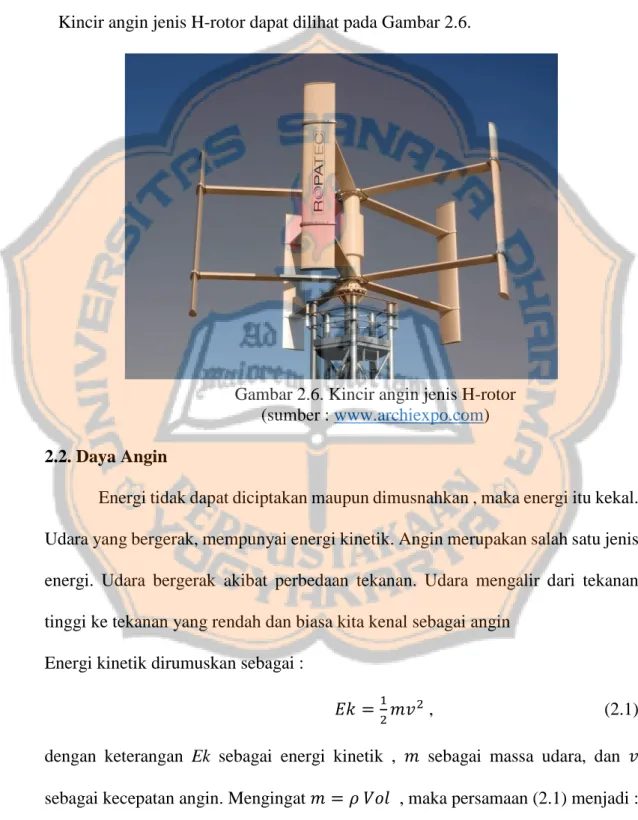 Gambar 2.6. Kincir angin jenis H-rotor  (sumber : www.archiexpo.com)  2.2. Daya Angin 
