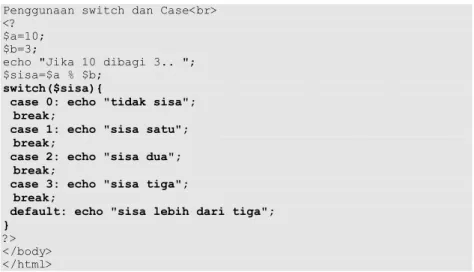 Gambar 2.6 Menggunakan switch-case 