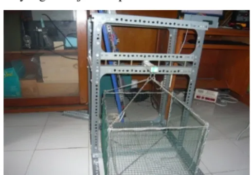 Gambar 7. Load Cell dan keranjang  pada rangka Statis 