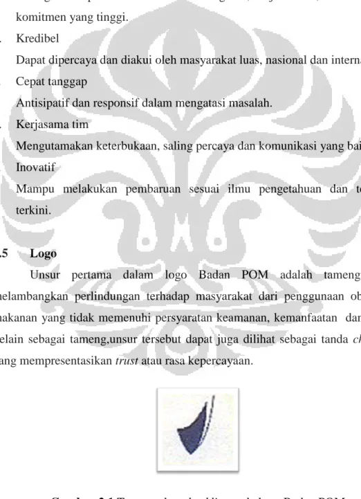 Gambar 2.1 Tameng dan checklist  pada logo Badan POM 