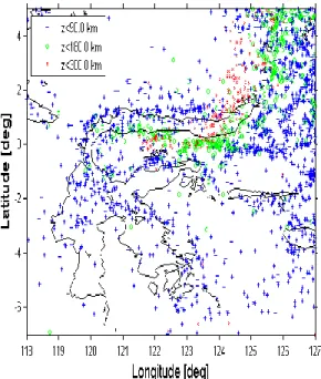 Gambar 3. Data Hipocenter gempa utama  (mainsock) 