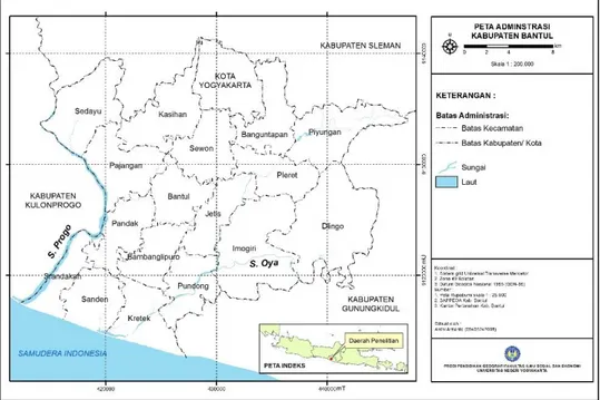 Gambar 1. Peta Administrasi Kabupaten Bantul 