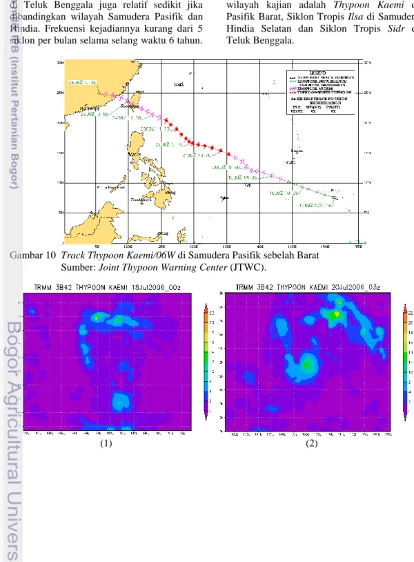 Gambar 10  Track Thypoon Kaemi/06W di Samudera Pasifik sebelah Barat  Sumber: Joint Thypoon Warning Center (JTWC)