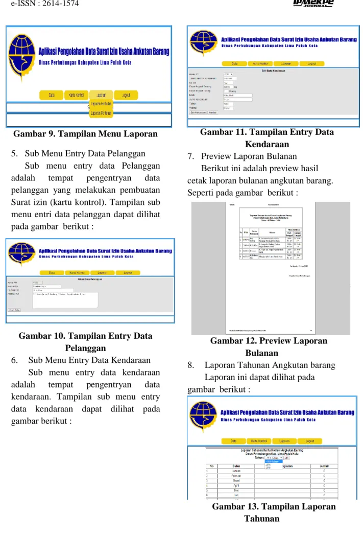 Gambar 10. Tampilan Entry Data  Pelanggan 
