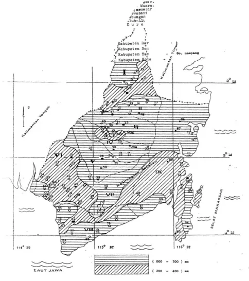Gambar 2. Lokasi stasiun 1 dan 2 contoh pada wilayah Kalimantan Selatan. 