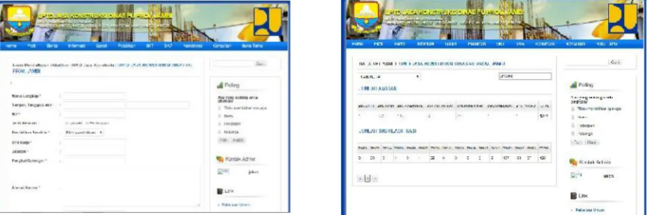 Gambar 7. Desain interface pendaftaran pelatihan