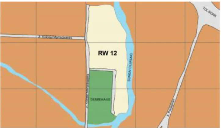 Gambar 1  Peta lokasi RW 12 Kelurahan Kedung Badak 