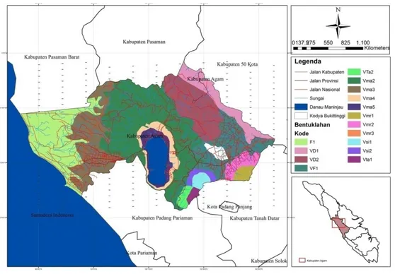 Gambar 1. Peta geomorfologi Kabupaten Agam 
