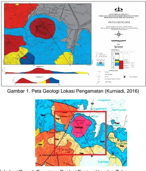 Gambar 1. Peta Geologi Lokasi Pengamatan (Kurniadi, 2016)